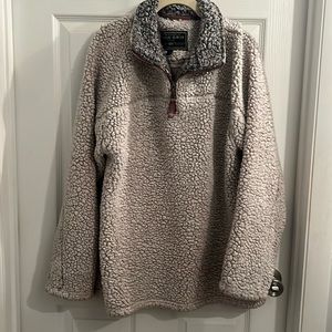 True Grit Frosty Tipped Pile 1/2 Zip Pullover - Putty - Size: Ladies M / Men’s S